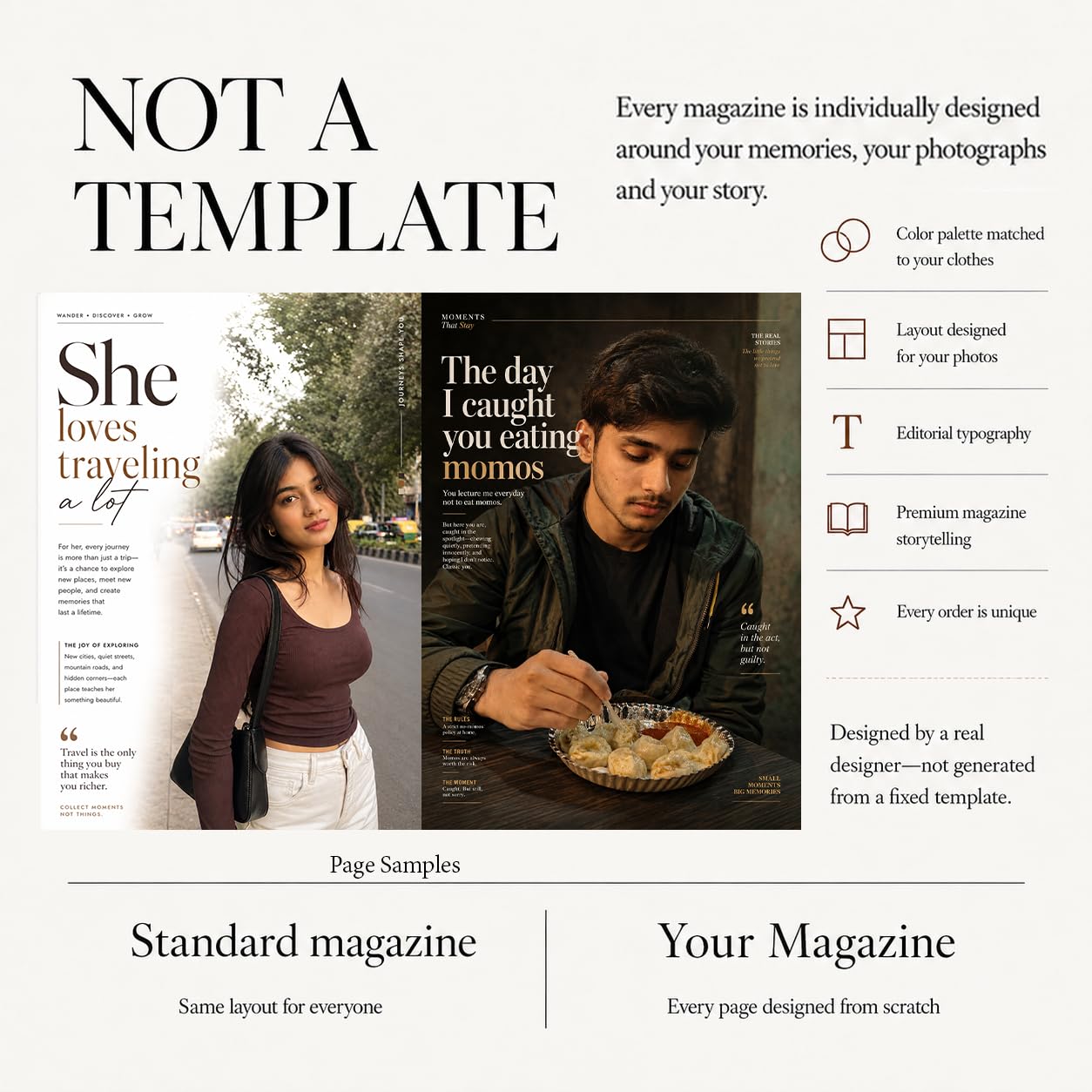 Personalized Photo Magazine 8 Pages | Custom Photo Book with Your Pictures, Names & Messages | Premium Glossy Print | Birthday, Anniversary, Wedding Gift